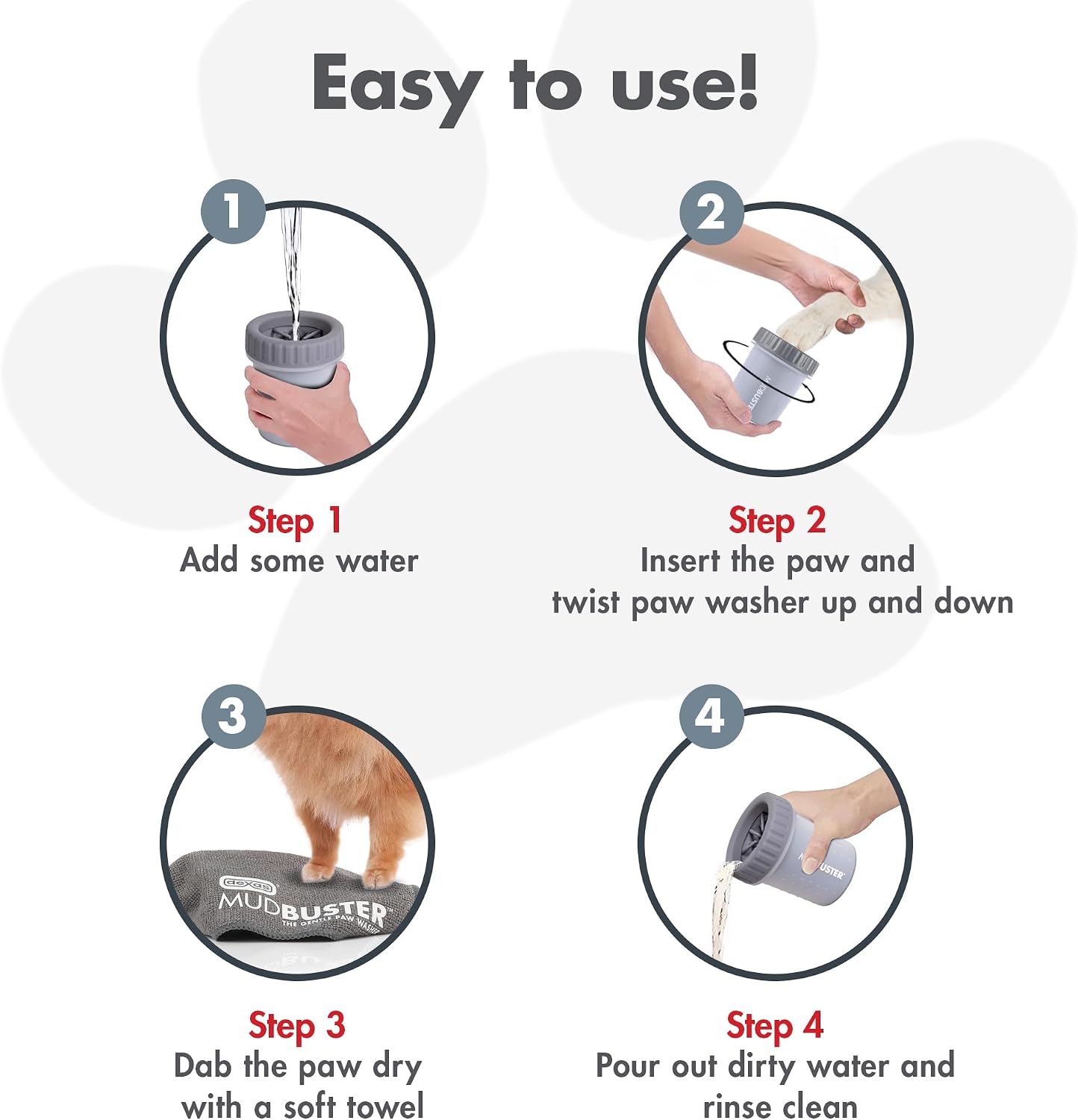 Dexas MudBuster Portable Dog Paw Cleaner - Premium Quality, Blue, Small Size for Pet Supplies and Accessories