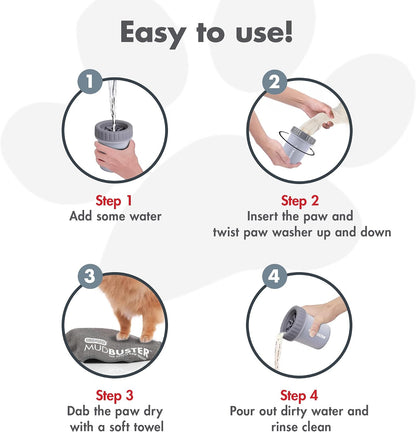 Dexas MudBuster Portable Dog Paw Cleaner - Premium Quality, Blue, Small Size for Pet Supplies and Accessories