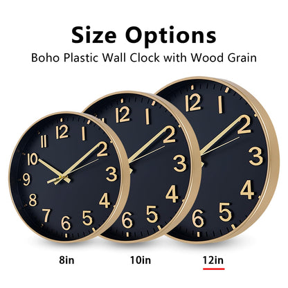 HZDHCLH Wall Clocks Battery Operated,Wall Clock Green,8 inch Wall Clock Silent Non Ticking Modern 3D Numbers for Kitchen Bedroom Living Room Office Classroom Decor