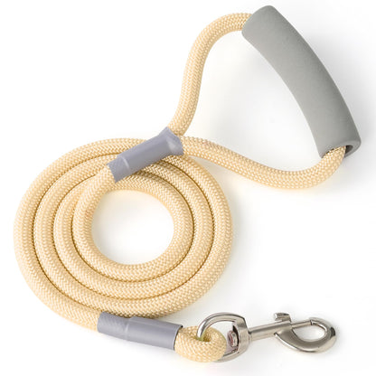 Mile High Life Dog Leash, 5FT x 1/2IN Black, with Padded Handle | Heavy-duty nylon rope leash with soft handle & steel tips. Comfortable grip for daily walks with small to large dogs.