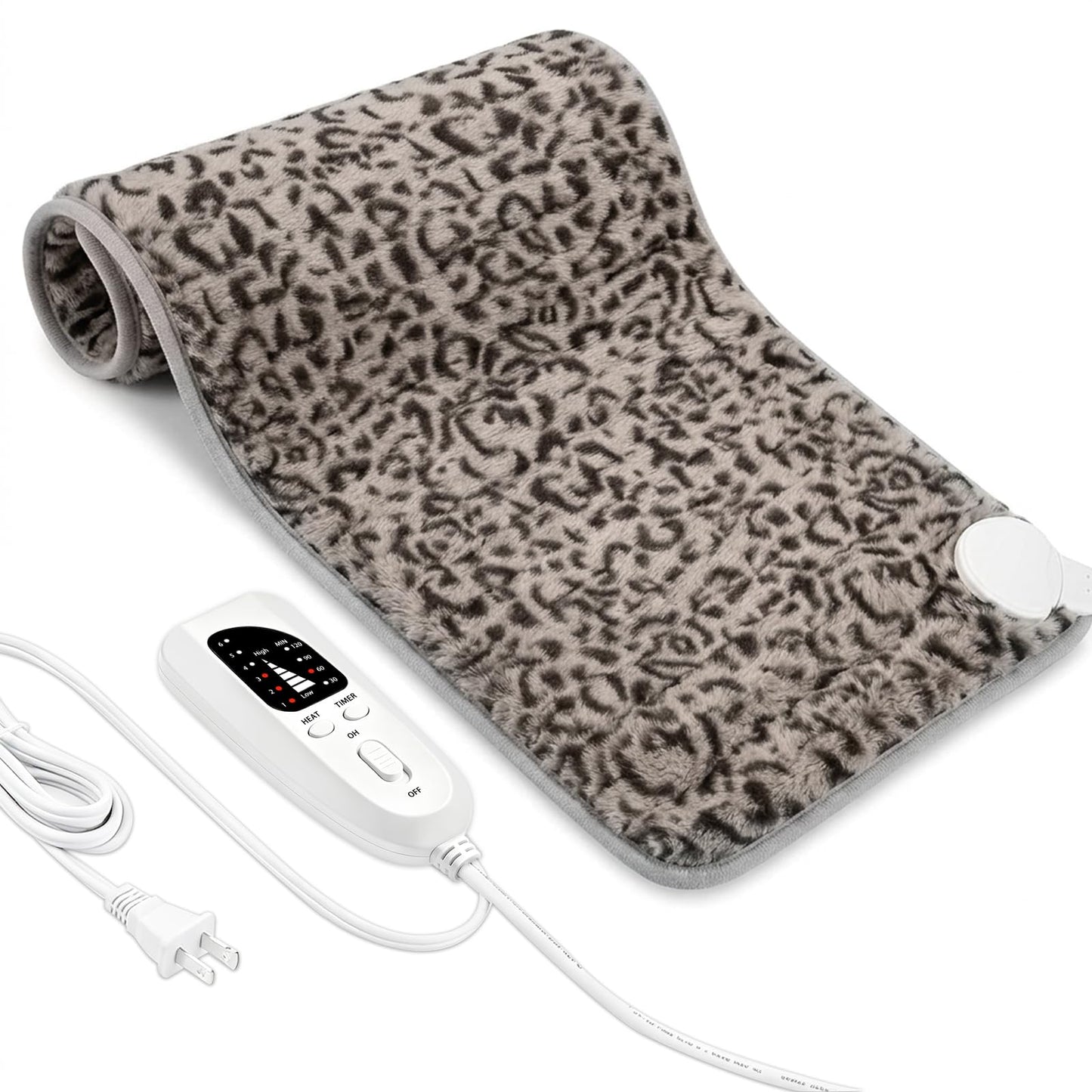 Electric Heating pad with 6 Heat Settings, Auto Shut Off, Dry Electric Heating for Back Neck Knee Arms Legs Shoulder Heat Pads for Christmas Birthday Father Mother's Day (24"X12", Gray Green)