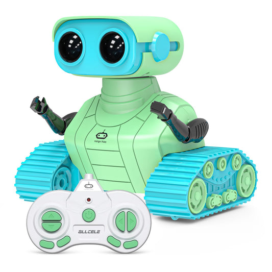 ALLCELE Girls Robot Toy, Rechargeable RC Robot for Kids, Remote Control Toy with Music and LED Eyes, Gift for Children Age 3 Years and Up - Pink