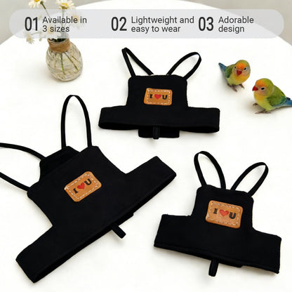 Bird Flight Harness Vest, Adjustable Training Design Anti-Bite, Suit with Leash for Parakeets Cockatiels Conures Budgies, Bird Flying Clothes with Rope and Handle (Cowboy L)