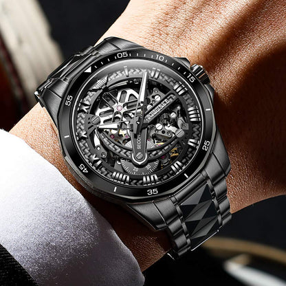 OLEVS Luxury Watches for Men Big Face Stainless Steel Business Dress Analog Quartz Watch with Day Waterproof Luminous Mens Wrist Watch