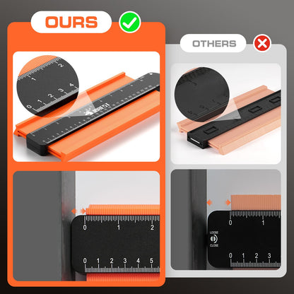 JOREST Connectable Contour Gauge (10+5 Inch), Gifts Ideas for Men Dad Handyman Husband Him, Shape Profile Duplicator with Lock, Outline Angle Measuring Tool, Template Tool, Tile Flooring, Scribe Edge