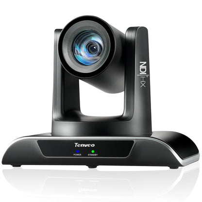 Tenveo 4K NDI PTZ Camera AI Humanoid & Face Auto-Tracking, HDMI/LAN/USB3.0 PoE PTZ Camera 20X Optical Zoom IP Live Streaming, for Church Services Worship Video Conference Live Streaming YouTube OBS