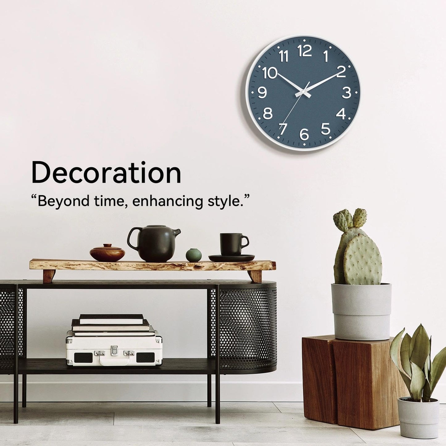 Roymnie Wall Clock Green, Silent Wall Clocks Battery Operated 8 Inch-Modern Non Ticking Analog Clock Decorative for Kitchen Office Bathroom Bedroom(Gold)
