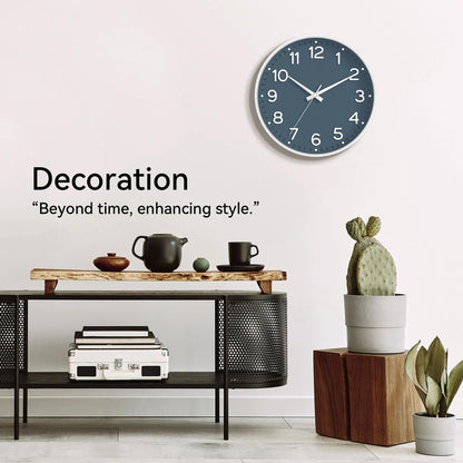 Roymnie Wall Clock Green, Silent Wall Clocks Battery Operated 8 Inch-Modern Non Ticking Analog Clock Decorative for Kitchen Office Bathroom Bedroom(Gold)
