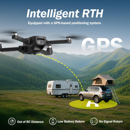 GPS Drone with EIS Camera for Adults Beginners,4.5" HD LCD RC Screen,Al Track&Orbit Mode,32G SD Card with Drone Professional Auto Return, Drones Long Range Follow Me,Gesture Control,under 249g