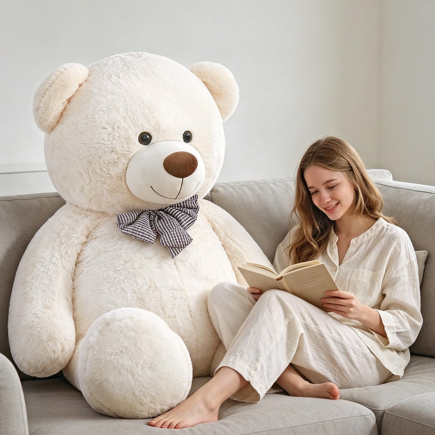 Toys Studio 47 Inch Big Teddy Bear Giant Stuffed Animal for Girls, 4 Feet Large Teddy Bear Baby Shower Party Decorations Kids Women Girlfriend Christmas Valentines Gifts, Light Brown