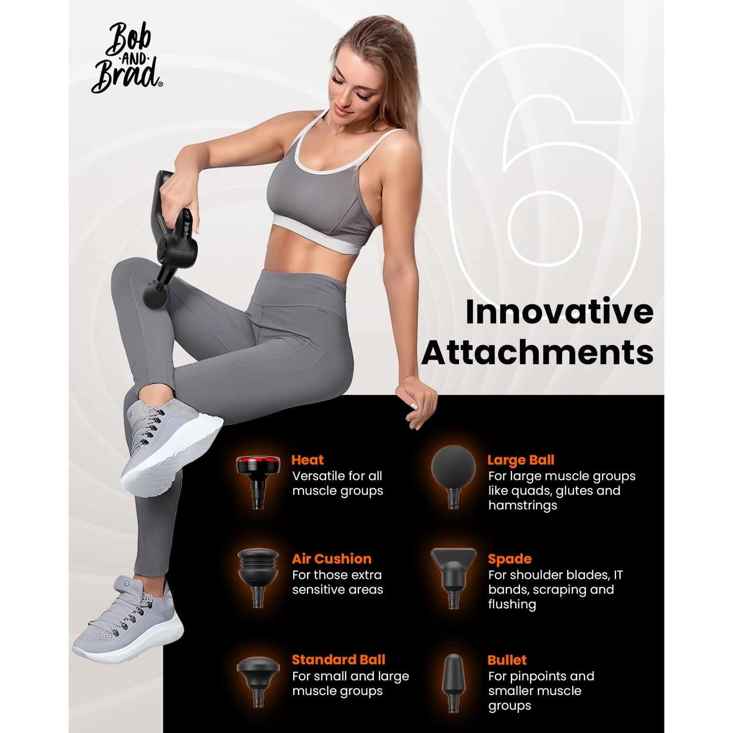 BOB AND BRAD D5 Pro Plus Handheld Massage Gun with Heat, FSA-HSA Eligible Deep Tissue Percussion Massage Gun, Powerful Muscle Massager for Athletes Fitness Workout & Daily Recovery, Birthday Gift