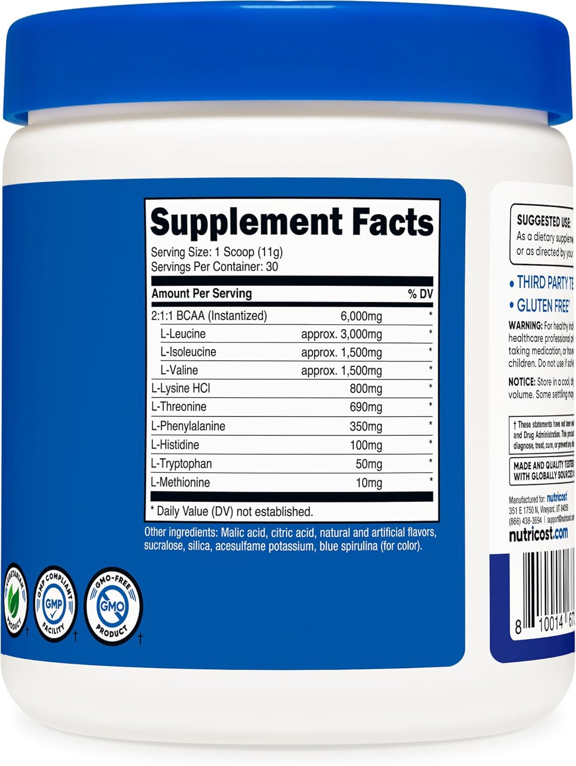 Nutricost EAA Powder 30 Servings (Fruit Punch) - Essential Amino Acids - Non-GMO, Gluten Free, Vegetarian Friendly (Pack of 2)
