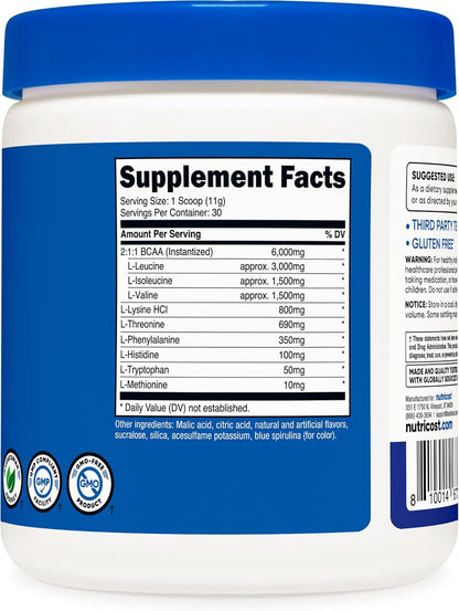 Nutricost EAA Powder 30 Servings (Fruit Punch) - Essential Amino Acids - Non-GMO, Gluten Free, Vegetarian Friendly (Pack of 2)