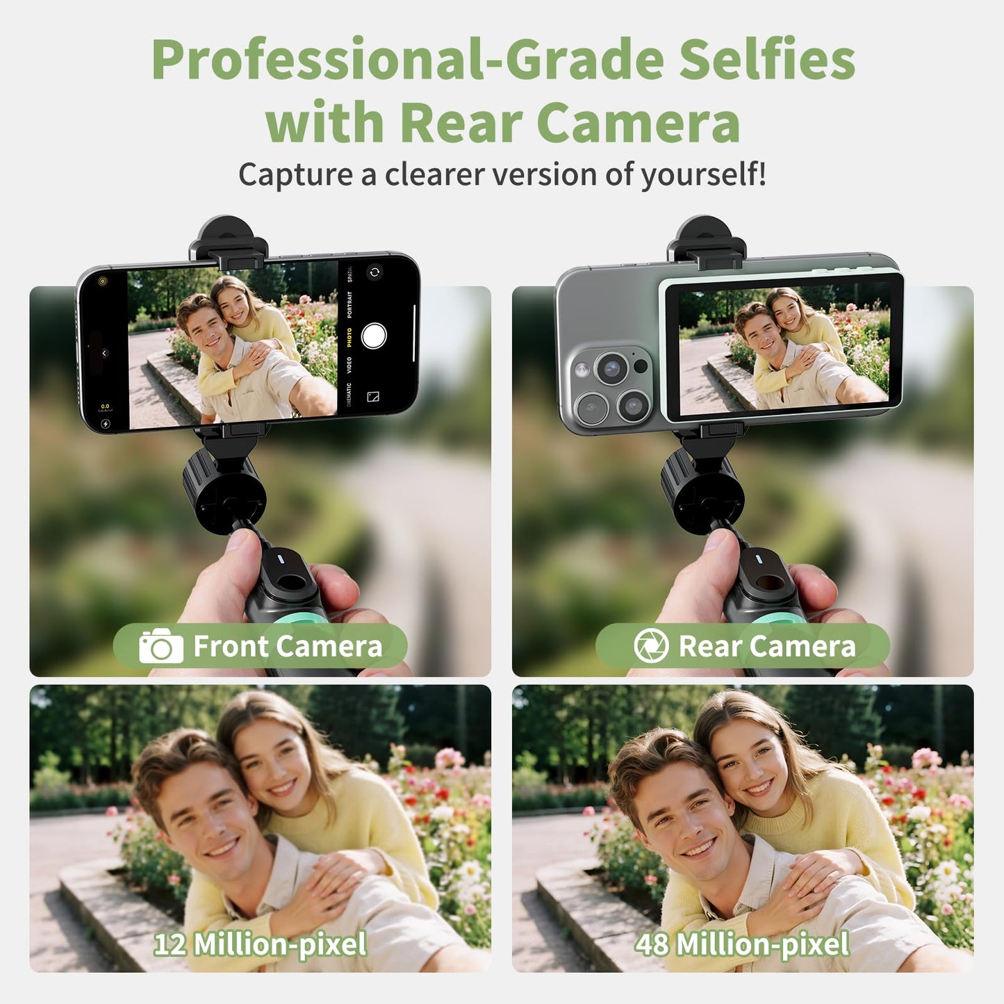Selfie Monitor Screen, Vlog 4K 30fps Video Recording for iPhone & Android Using Phone Rear Camera for Selfie Vlog Live Stream TikTok, with Blue Tooth Remote, Content Creator Essentials (Purple)