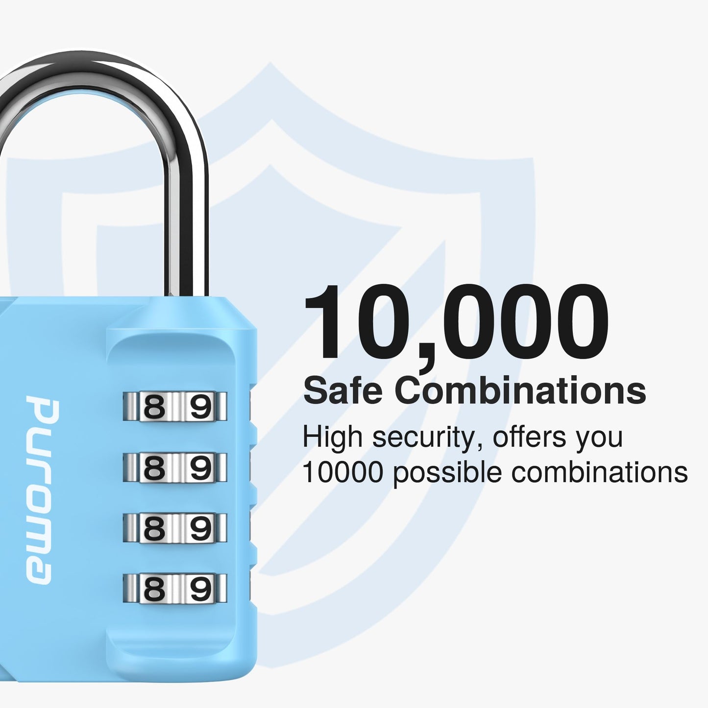 Puroma 2 Pack Combination Lock 4 Digit Padlock for School Gym Locker, Sports Locker, Fence, Toolbox, Case, Hasp Storage (Black & Code Window)