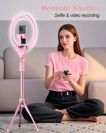 UBeesize 12'' LED Ring Light with 62'' Tripod Stand, Selfie Ring Light for Video Recording, Live Streaming, TikTok & YouTube, Compatible with iPhone & Android (Black)