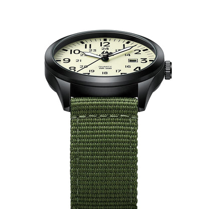 LN LENQIN Mens Watches Unisex Military Sport Nylon Strap Stylish Luminous Fashion Analog Quartz Watch for Men Waterproof Army Tactical Casual Wristwatch