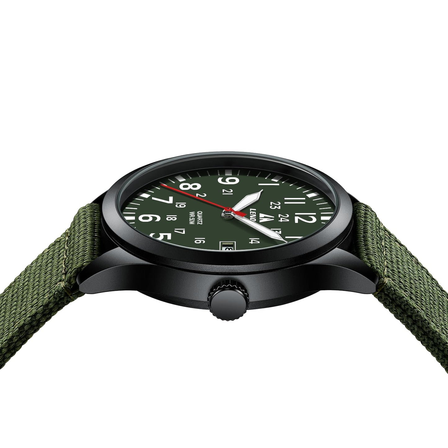 LN LENQIN Mens Watches Unisex Military Sport Nylon Strap Stylish Luminous Fashion Analog Quartz Watch for Men Waterproof Army Tactical Casual Wristwatch