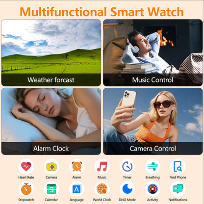 Smart Watch for Women Men, GPS Smartwatches with Heart Rate/SpO2/Sleep/Stress Monitor, 100+ Sports Fitness Watches, IP68 Waterproof Activity Tracker for Android/ iOS Phone (Silver, 1.96"_GPS+Map)