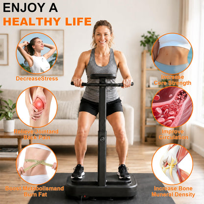 Vibration Plate Exercise Machine for Lymphatic Drainage, Full Body Shake Platform Board for Home Fitness, Fat Burning, 5 Program Modes and 99 Speed Levels