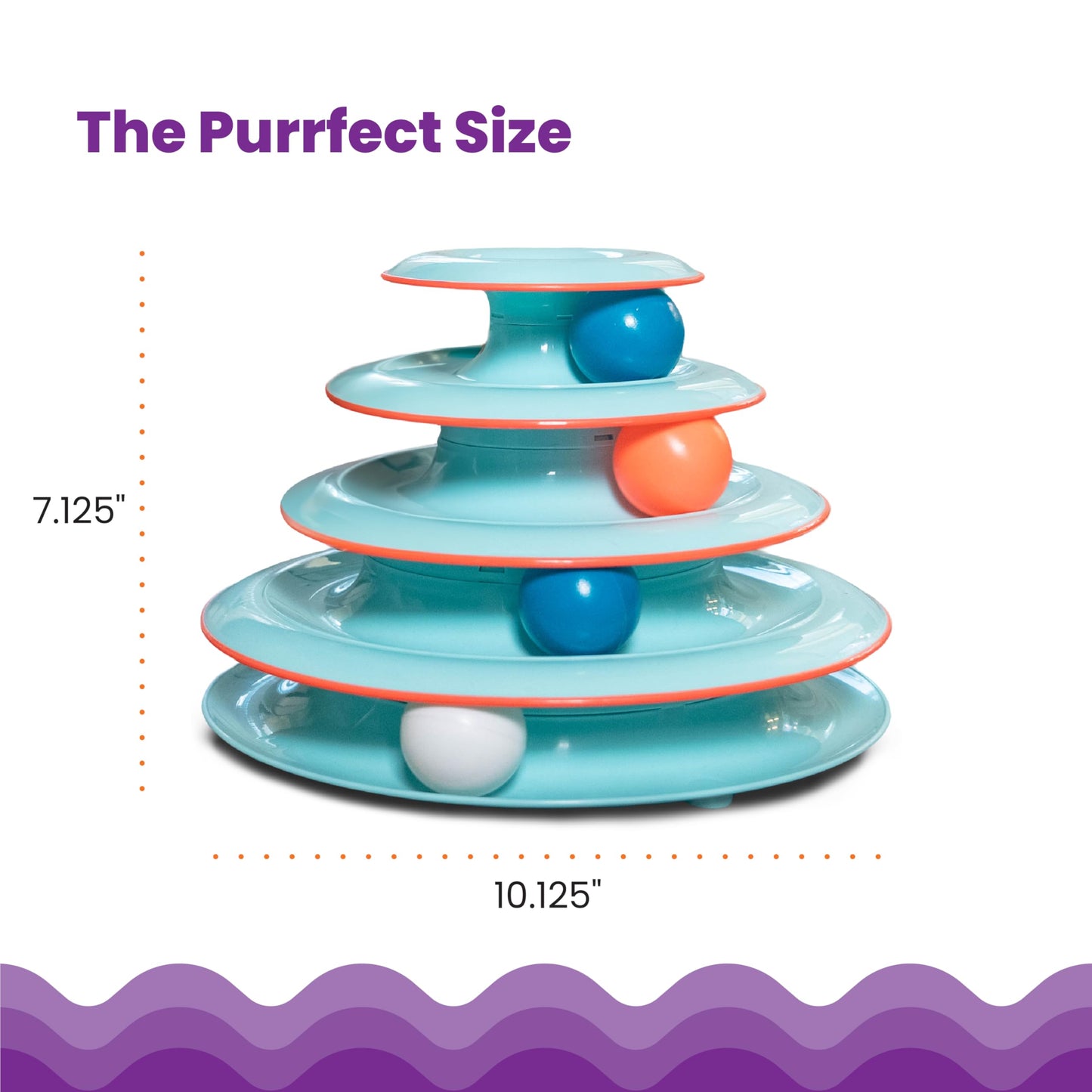 Catstages Tower of Tracks Cat Toy – 3-Level Track Tower with 6 Balls, Interactive Cat Toy for Indoor Enrichment