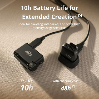 DJI Mic Mini (2 TX + 1 RX), Ultralight, Detail-Rich Audio | Noise Cancelling, Automatic Limiting, Wireless Microphone for Camera/iPhone/Android, Vlog, Streaming, 400m Transmission