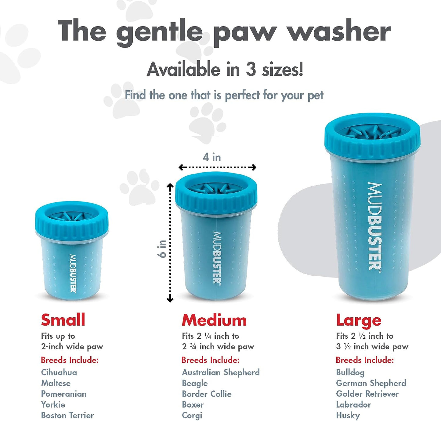 Dexas MudBuster Portable Dog Paw Cleaner - Premium Quality, Blue, Small Size for Pet Supplies and Accessories
