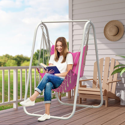 G TALECO GEAR Hammock Chair with Stand,Heavy-Duty and Rustproof Hanging Chair with Stand,Hammock Swing Chair Stand,for Indoor Outdoor Patio Yard Garden Porch (Grey)
