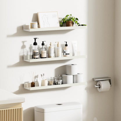 upsimples Floating Shelves for Wall, Wall Shelves for Decor Storage Set of 6, Wall Mounted Wood Shelf for Bedroom, Living Room, Bathroom, Kitchen, Picture Ledge Shelf, Black