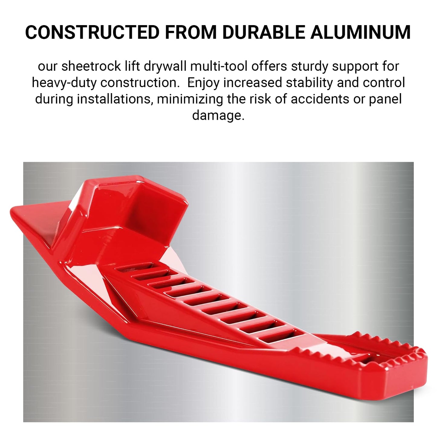 (2-Pack) Calvana XL Drywall Lift & Sheetrock Kicker Multi-Tool Set with Built-In Drywall Rasp Tool & Bottle Opener, Ideal for Wall Panels & Door Installation, XL Size Drywall Tools