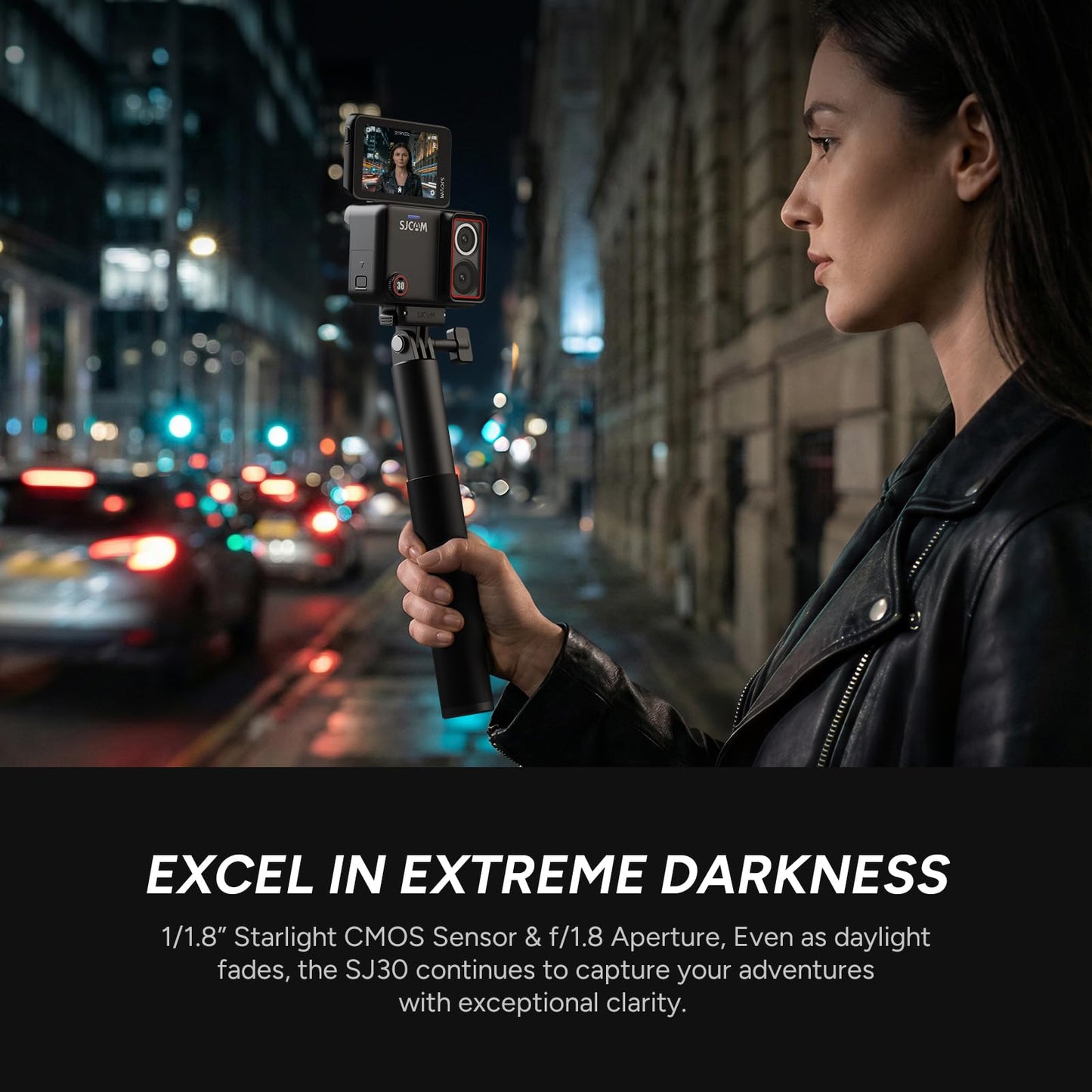 SJCAM SJ30 6K Action Camera with Wireless Microphone,8K/6K/5K/4K Image,5M Body Waterproof 2.51” Flip Touch Screen,Low Light,7H Battery Handle,SteadyMotion 2.0 Stabilization,for Travel (Creator Combo)