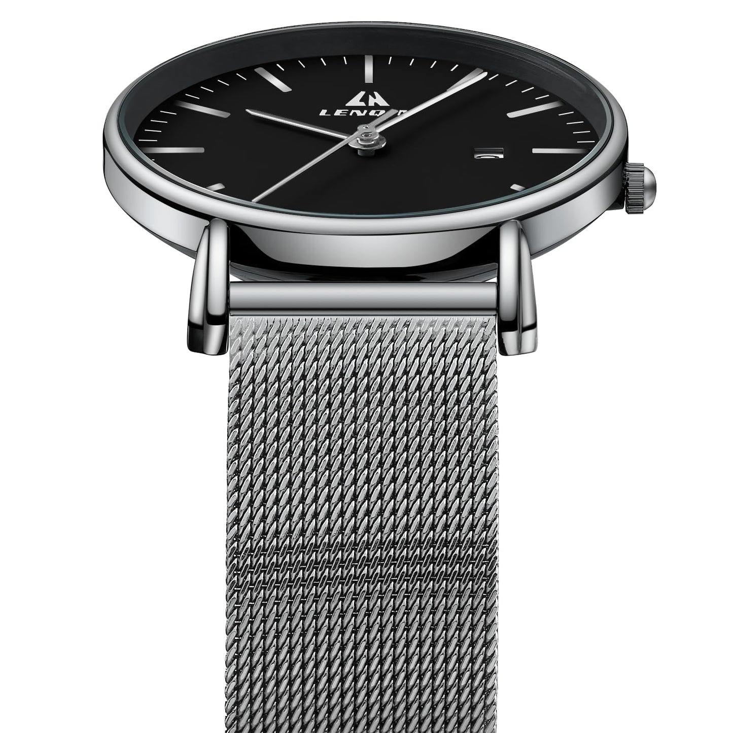 LN LENQIN Mens Watches Waterproof Stainless Steel Watch for Men Analog Quartz Fashion Business Designer Wristwatch