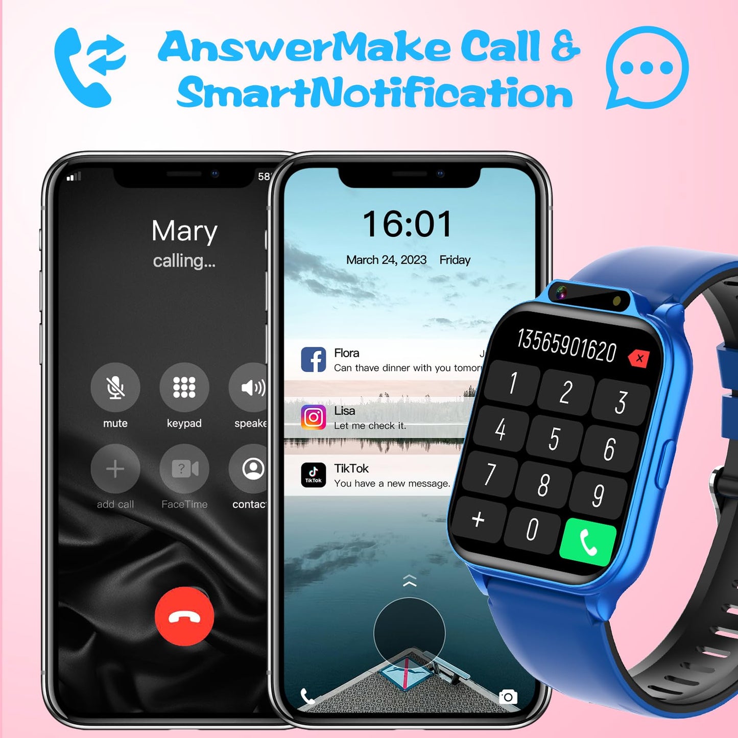 Smart Watch for Kids, 1.85" Fitness Tracker with Heart Rate, Sleep Monitor, IP68 Waterproof Smartwatches with Video Music, Pedometer, Game, NO APP/Phone, Gift for Boys Girls. (Classic, Black)