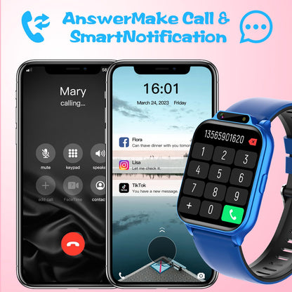 Smart Watch for Kids, 1.85" Fitness Tracker with Heart Rate, Sleep Monitor, IP68 Waterproof Smartwatches with Video Music, Pedometer, Game, NO APP/Phone, Gift for Boys Girls. (Classic, Black)
