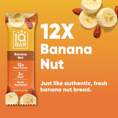 IQBAR Clean Plant Protein Bars, Almond Butter Chip 12-Count | Protein Snack | High Fiber, High Protein, Low Sugar, Clean Label Project Certified | Gluten Free, Dairy Free, Vegan, Keto, Soy Free