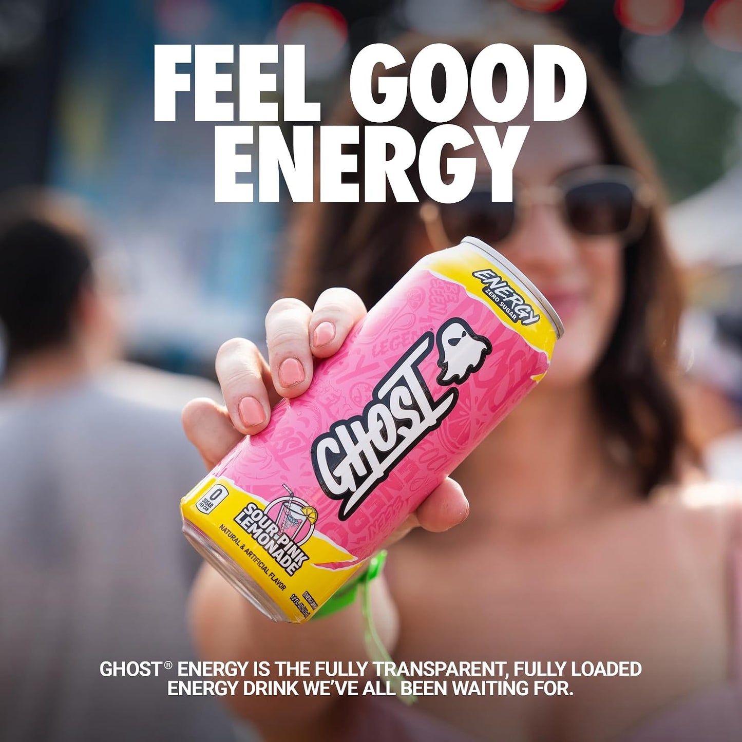 GHOST Energy Drink, Zero Sugars, 12-Pack, Cherry Limeade, 16oz | Energy & Focus Pre Workout Drink, No Artificial Colors, Gluten-Free, Vegan - 200MG Natural Caffeine, L-Carnitine, Taurine