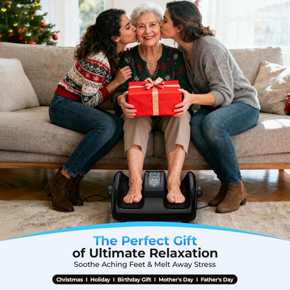 HTM Shiatsu Foot and Calf Massager with Heat – 3 Vibration Speeds and 3 Modes, 3D Deep Kneading & Rolling, Electric Foot Massager with Remote, Machine-Washable Cover, Gift for Men/Women/Birthday