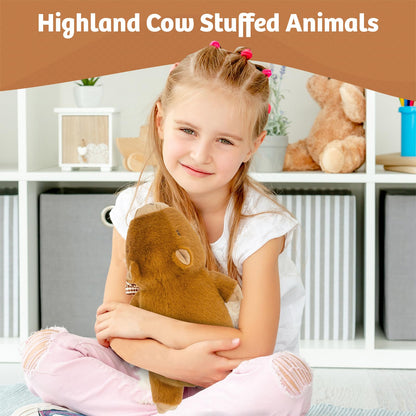 Marysun Microwavable Highland Cow Stuffed Animal - Weighted Stuffed Animal Plush, Heating Pad, Cozy Gift for Girls|Women|Kids|Elderly People, 9.8in, 1.65lb