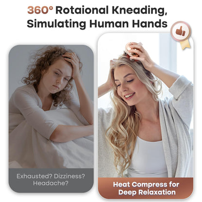 arboleaf Electric Scalp Massager Head Massager Scalp Stress Relax, 5 in 1 Kneading 128 Massage Nodes, Waterproof Hair Massage with 8 Removable Claws Cat Scratcher, Gift for Dad Mom