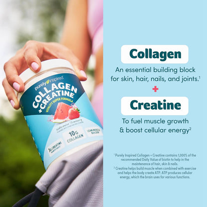 Purely Inspired Collagen Powder for Women & Men, Unflavored (20 Servings) | 20g Hydrolyzed Collagen Peptides Protein Powder - Grass-Fed & Pasture Raised Supports Hair, Nail, Skin, Bone, & Joint Health