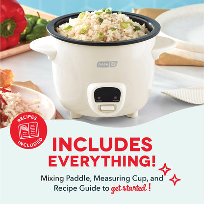 Dash Mini Rice Cooker | Small Rice Maker, 2 Cups Cooked / 1 Cup Uncooked, Ceramic Nonstick Removable Pot, Keep Warm Function, Compact and Portable for Dorm, Travel, Single Serve, Aqua
