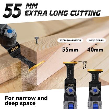 KELIN 6PCS Oscillating Multi Tool Hook Knife Blades, Multitool Saw Blades for Soft Materials Like Roofing Shingles, Carpet, Cardboard & PVC Flooring, Universal Interface