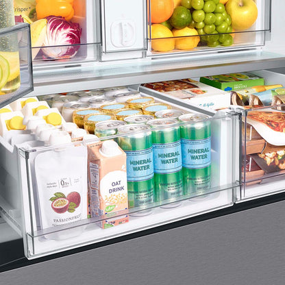 Samsung 17.5 cu. ft. Smart Counter Depth 3-Door French Door Refrigerator, Stainless Steel, RF18A5101SR/AA