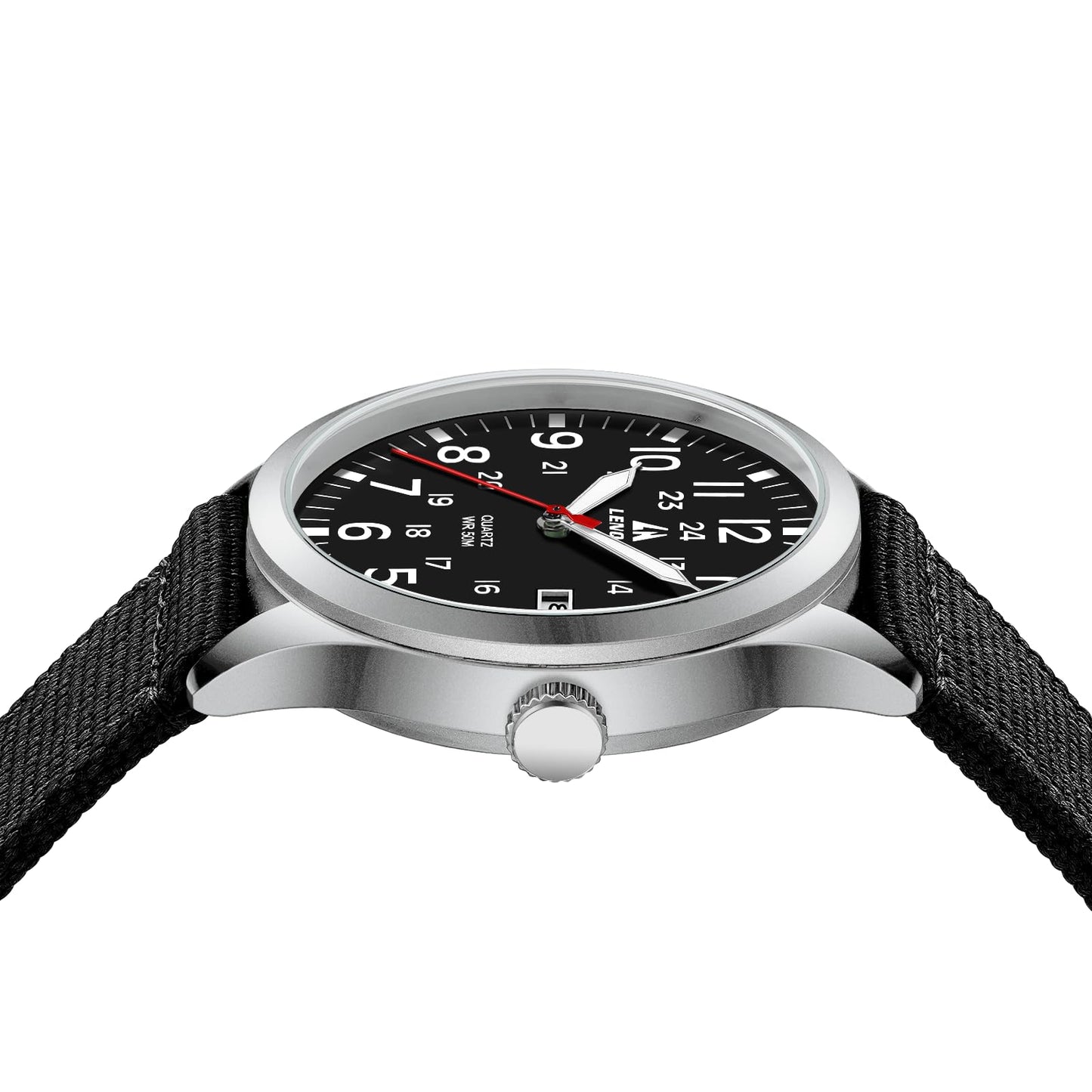 LN LENQIN Mens Watches Unisex Military Sport Nylon Strap Stylish Luminous Fashion Analog Quartz Watch for Men Waterproof Army Tactical Casual Wristwatch