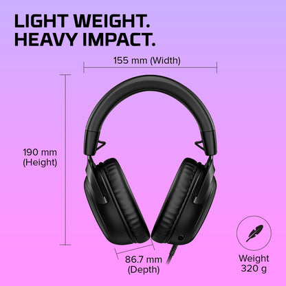 HyperX Cloud III – Wired Gaming Headset, PC, PS5, Xbox Series X|S, Angled 53mm Drivers, Spatial Audio, Memory Foam, Durable Frame, Ultra-Clear 10mm Mic, USB-C, USB-A, 3.5mm – Black/Red