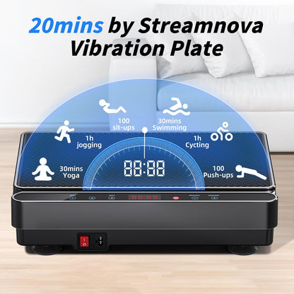 Vibration Plate Exercise Machine for Lymphatic Drainage, Full Body Shake Platform Board for Home Fitness, Fat Burning, 5 Program Modes and 99 Speed Levels