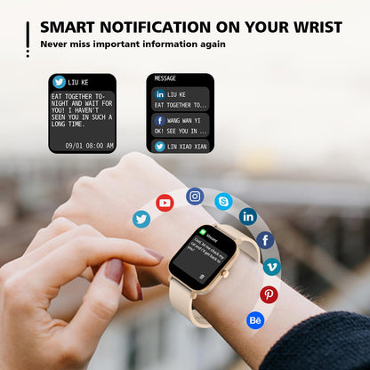 Smart Watch for Men Women SmartWatch 1.83" for iPhone Samsung Android Phone Compatible, Fitness Tracker Watch with Pedometer, Heart Rate/Sleep Monitor, Blood Oxygen, IP68 Waterproof