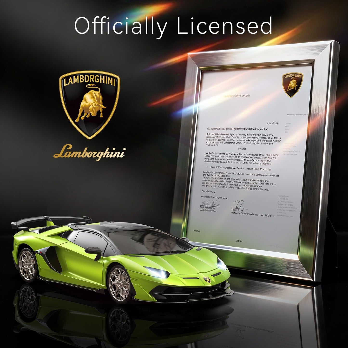 AEROQUEST 1:24 Lamborghini Remote Control Car （Green） | Officially Licensed,Birthday Gift,Toys for ages 3-8,Aventador SVJ Mode,Electric Sport Racing,Hobby RC Cars