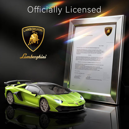AEROQUEST 1:24 Lamborghini Remote Control Car （Green） | Officially Licensed,Birthday Gift,Toys for ages 3-8,Aventador SVJ Mode,Electric Sport Racing,Hobby RC Cars