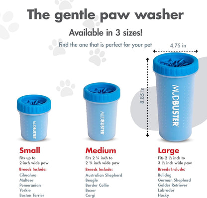 Dexas MudBuster Portable Dog Paw Cleaner - Premium Quality, Blue, Small Size for Pet Supplies and Accessories